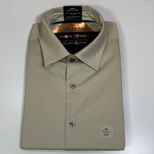 Alfani Men's Slim-Fit Temp Regulating Dress Shirt, Brown Rice 17-17.5 36-37 $65